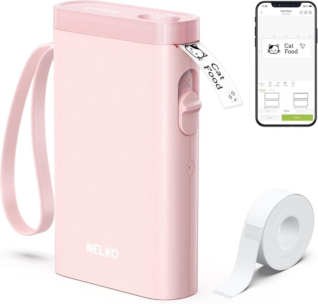 FLEXYVA P21 Label Maker Machine with Tape, Bluetooth Label Printer Thermal Mini Label Maker with Built-in Cutter and Multiple TemplatesPorta