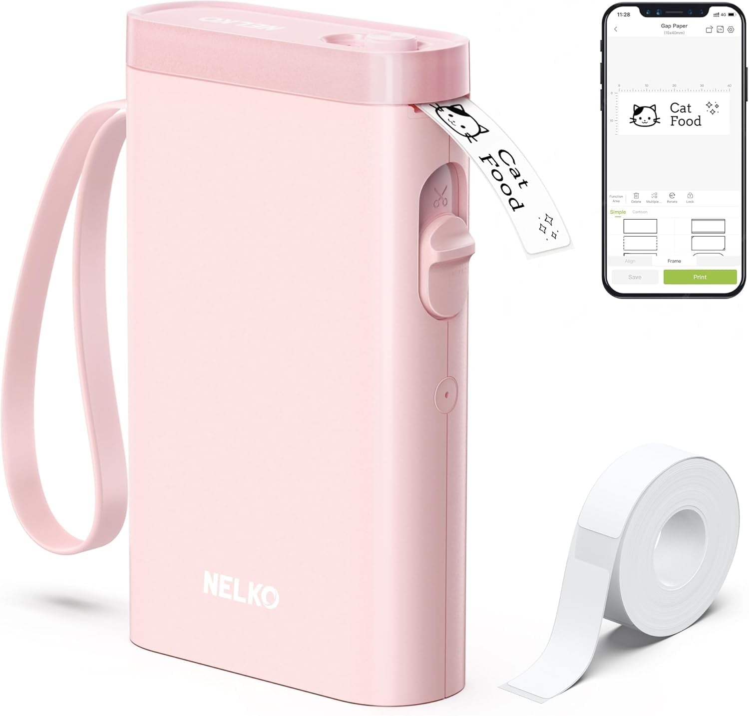 FLEXYVA P21 Label Maker Machine with Tape, Bluetooth Label Printer Thermal Mini Label Maker with Built-in Cutter and Multiple TemplatesPorta