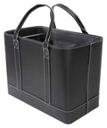 File Organizer Tote Bag - Portable Document Holder Box with Handle, Black Vegan Leather, Home & Office Storage, Legal...