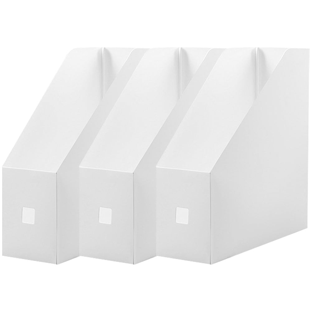 File folder storage box 3Pcs File Document Box Book Storage Rack Plastic Files Books Holders Office Magazine Holder
