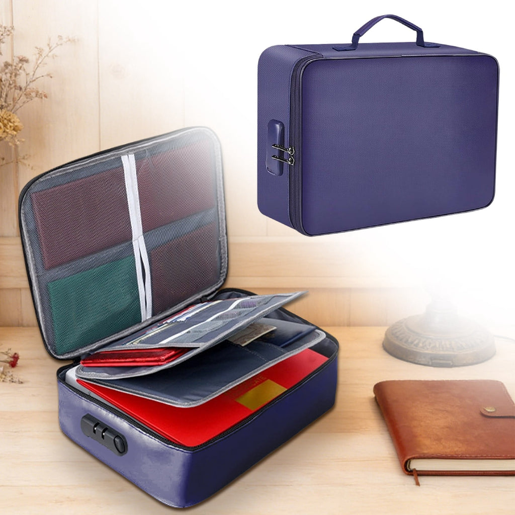 with Lock, Portable Fire Safe Box, Fire Proof File Box for s, Passport, Certificates and Laptop, Important Organizer,...