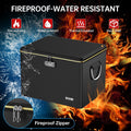 Fireproof Document Box Hard  File Organizer with Lock Portable Office Safe Storage for Valuables Black