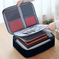 Fireproof Waterproof Document Bag | Large Capacity Certificate Organizer with Lock | Passport Card Holder for Travel ...