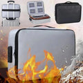 & Locking Document Safe Box - Portable File Organizer Bag (Gray)