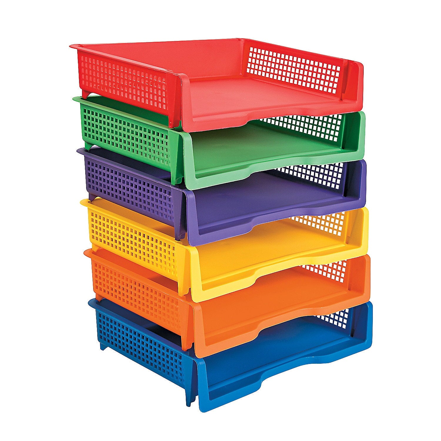 Stackable Plastic File Organizer, Assorted Colors, 6 Count