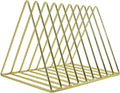 Gold Magazine Newspaper Holder Triangle File Folder 9 Slot Files Storage Holder Triangle Bookshelf Desktop Organizer ...