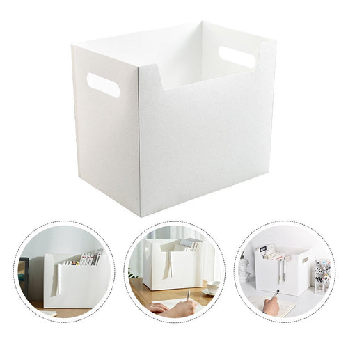 2 PCS File Storage Box Organiser Boxes with Lids Large Filing Folder Office White