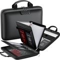 Box with Lock, Hard-Shell Case Box with 13 Pockets Accordion File Folder, Important Organizer for Letter A4 Files Lap...