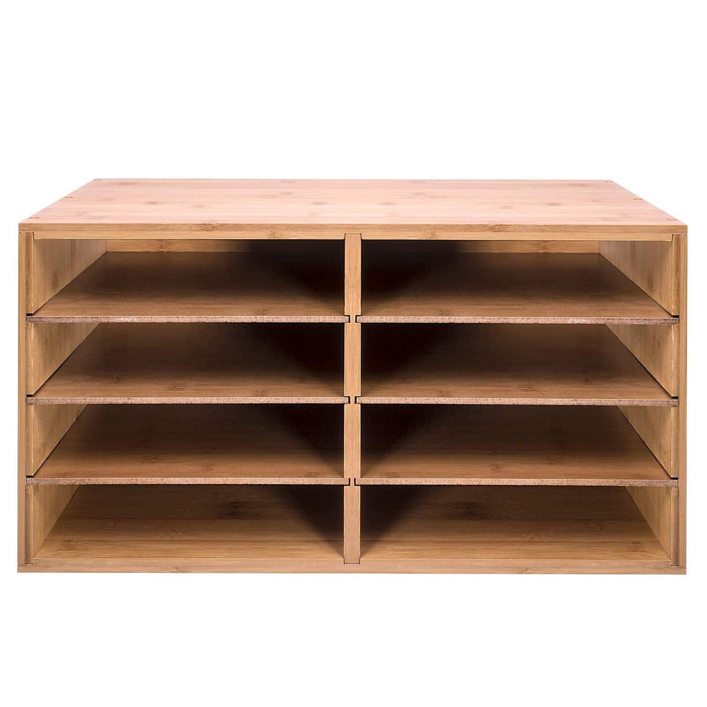 HYGRAD BUILT TO SURVIVE Bamboo A4 File Organizer with 8 Slots  Desktop Document & Letter Sorter for Paper, Mail, Folder & Magazine Storage
