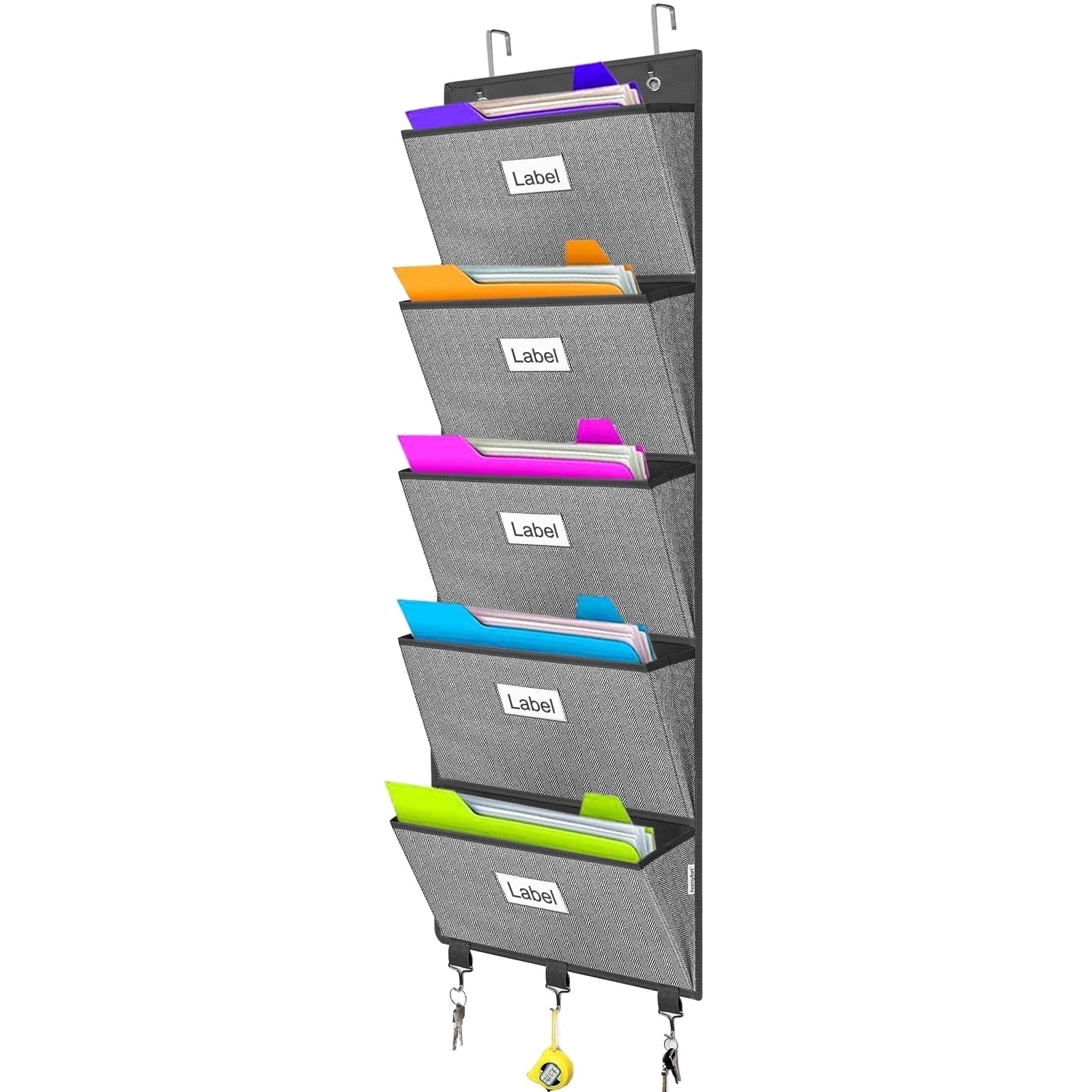 the Door File Organizer, Hanging File Folders, Wall Organizers and Storage for Mail, Magazine, Notebooks, Planners, O...