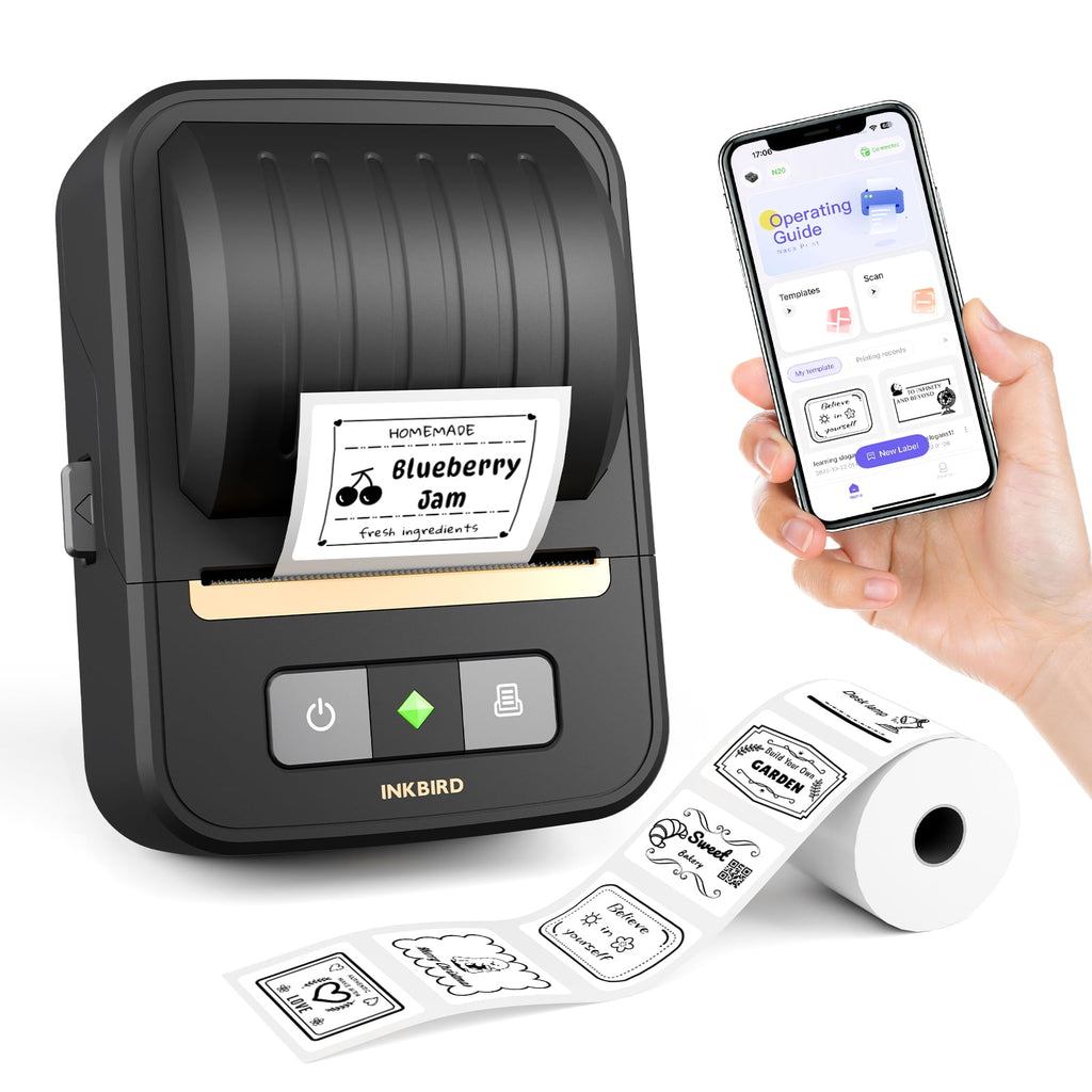 Bluetooth Portable Label Maker Machine, Thermal Printer for 3/4" to 2" Labels, Wireless Sticker Printer for Home, Off...
