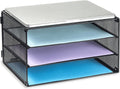 INTIGE 3-Tier Metal Desk File Organizer, Paper Organizer for Office and Home, Black, 1 Piece