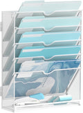 6-Tier Metal Wall File Organizer, Wall Mounted Paper Organizer, White, Assemble