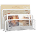 Desktop File Mesh Metal Holder Countertop with 3-Slot, Letter Sorter File Holder