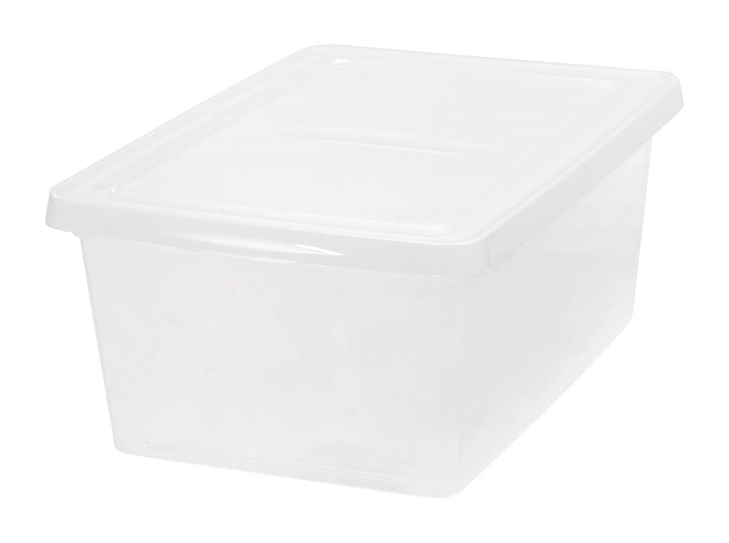 IRIS 17 Qt. Plastic Storage Bin with Lid, Stackable Storage Container, Tote, Clear