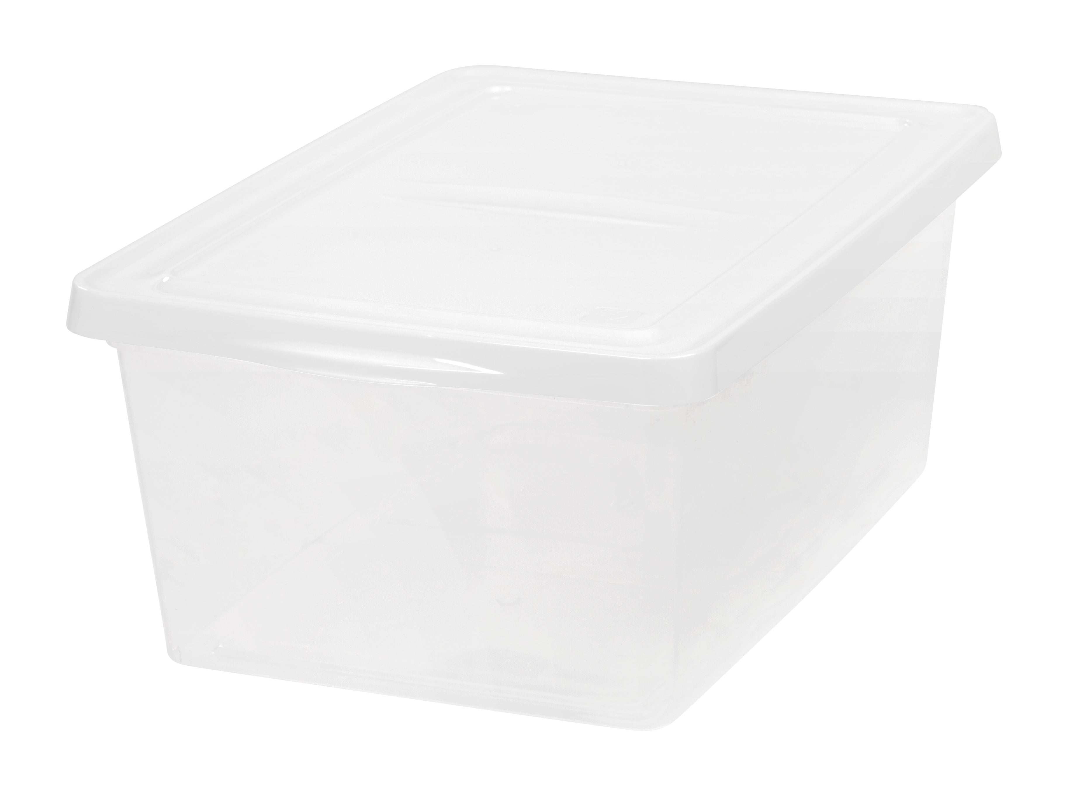 IRIS 17 Qt. Plastic Storage Bin with Lid, Stackable Storage Container, Tote, Clear