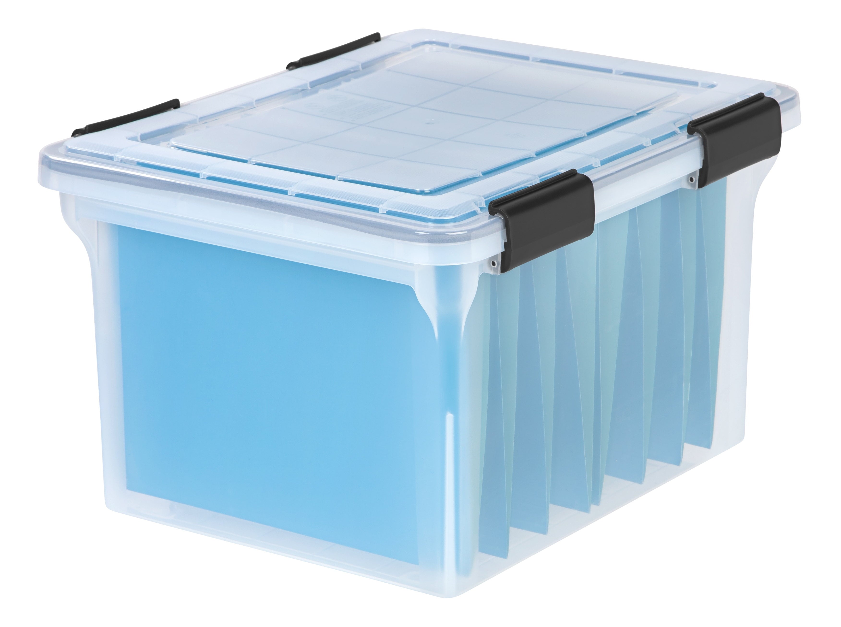 File Box WeatherPro File Organizer Plastic File Box for Letter/Legal File, Durable Lid and Seal w/ Secure Latching Bu...