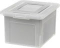 Plastic File Boxes With Lids for Letter/Legal File, Clear 35 Qt. 1 Pack