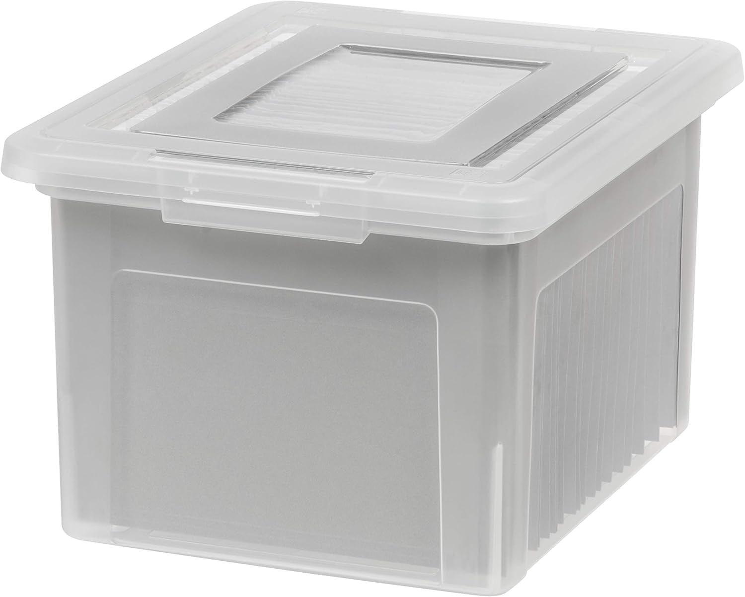 Plastic File Boxes With Lids for Letter/Legal File, Clear 35 Qt. 1 Pack