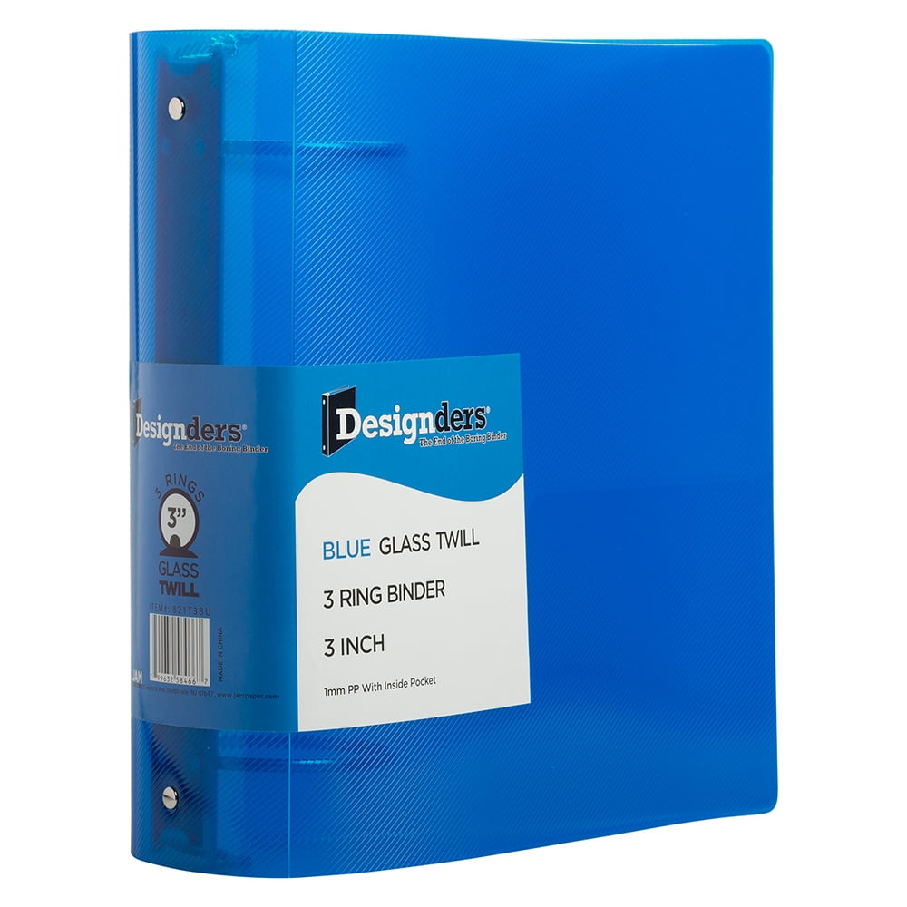 Plastic 3 in Binders, 3 Metal Rings, Sold Individually