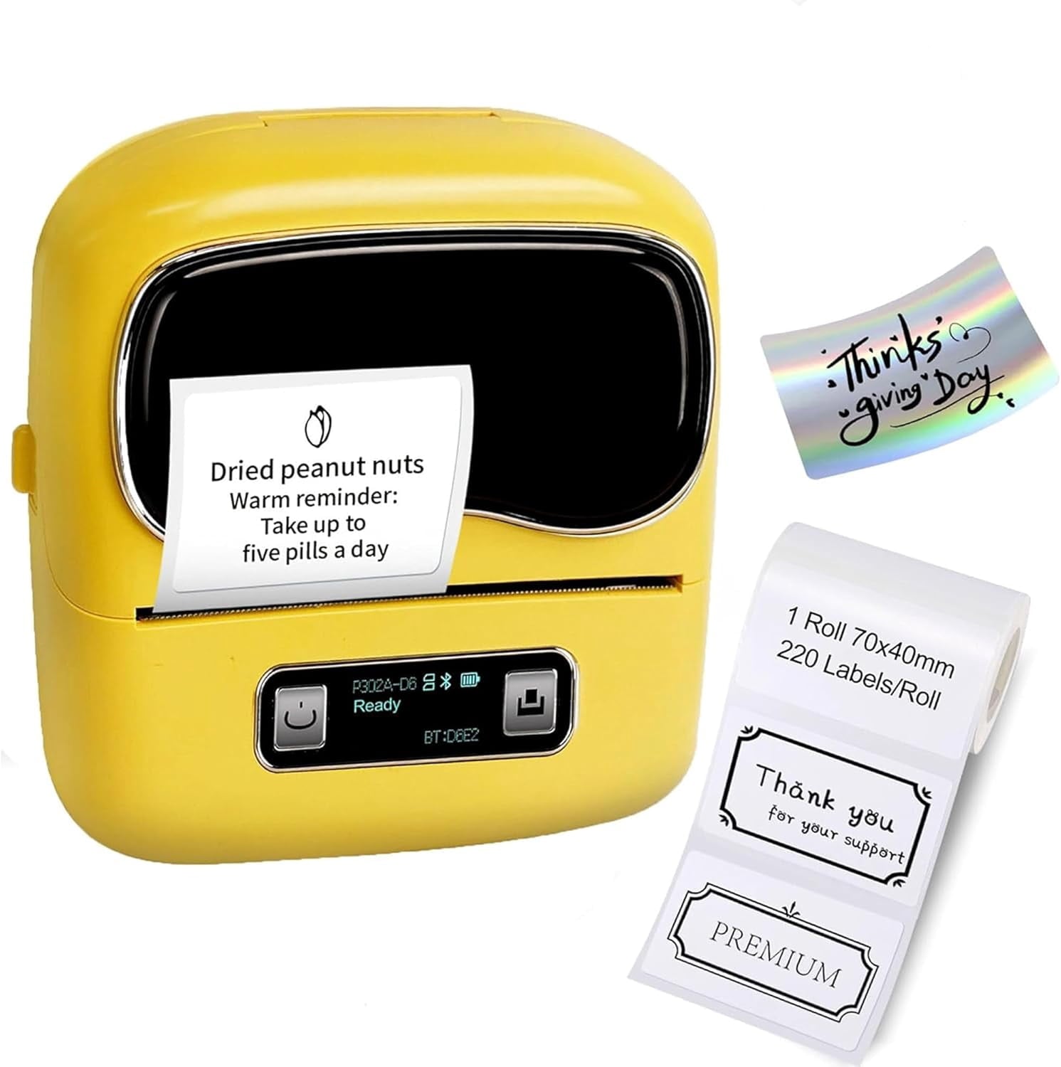 Label Maker, 3 Inch Thermal Printer Support 25-80mm Width Label, Bluetooth Portable Label Maker Machine with Tape wit...