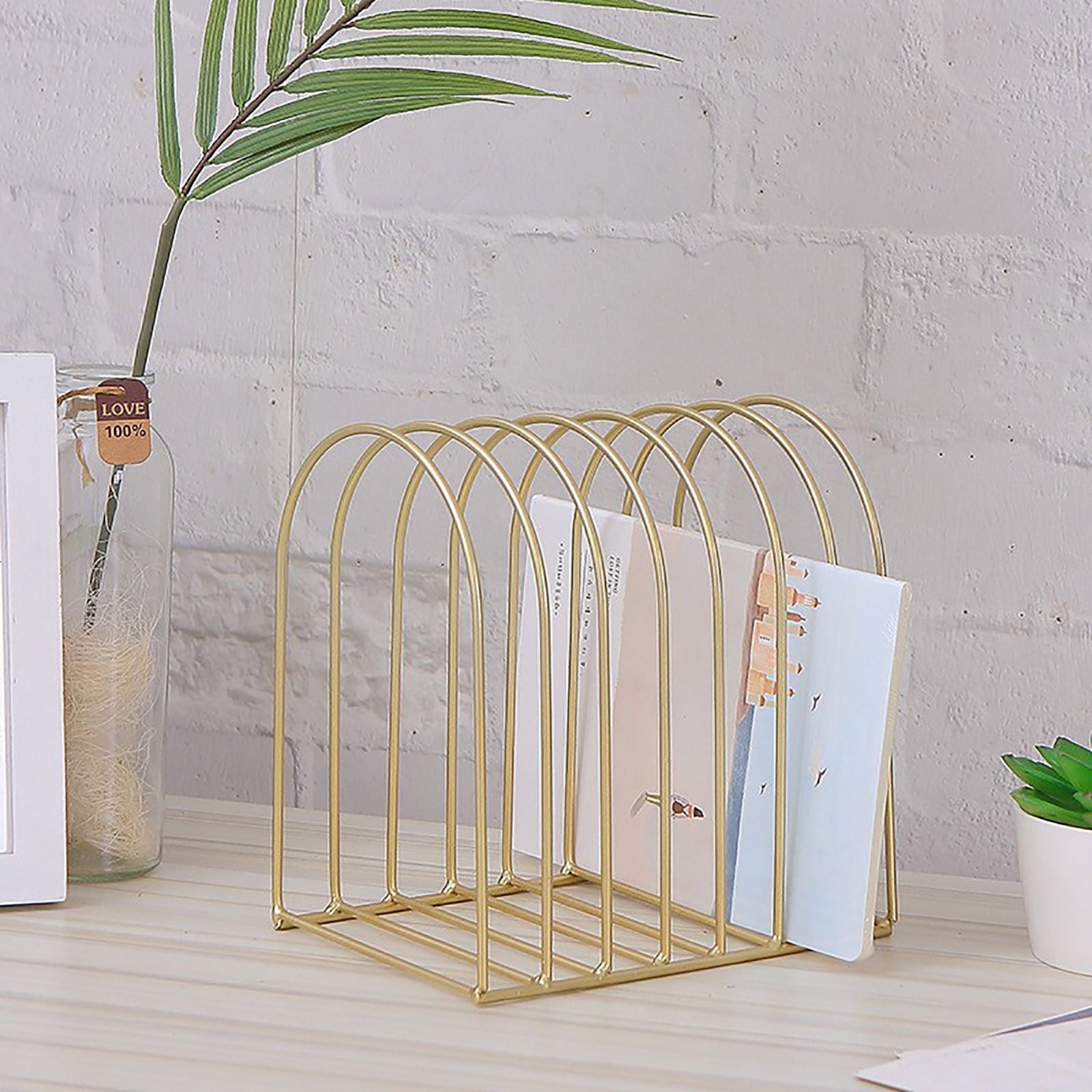 Magazine Holder 7 Slot Desk File Sorter Organizer File Holder Newspaper Folder Metal Rack Desk Organization Office Su...