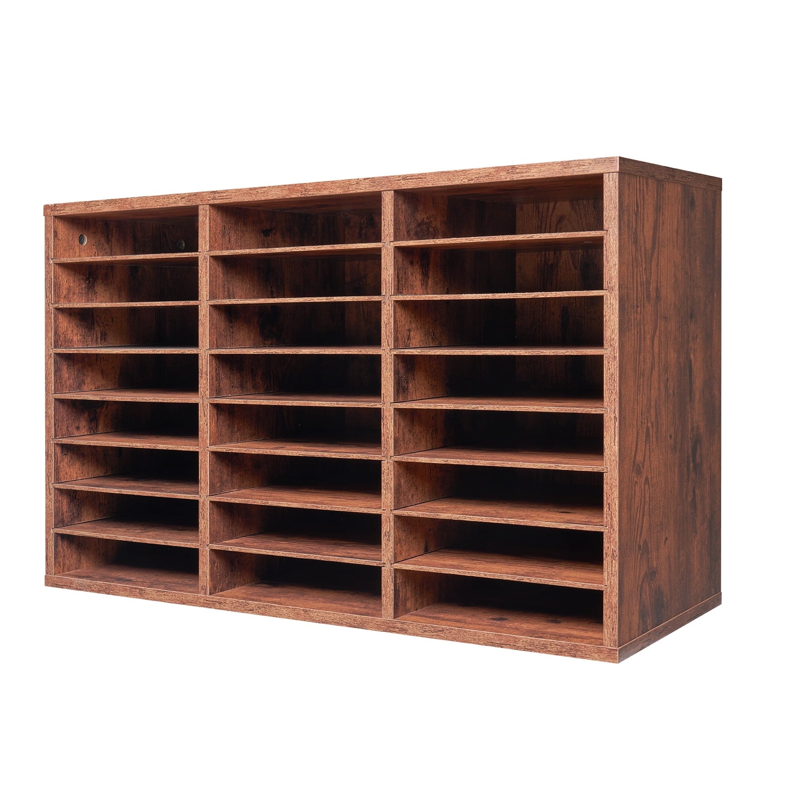 Document Divider, 24 Sections Office Postbox with Detachable Racks, Timber Postbox Arranger Particle Board for Office...