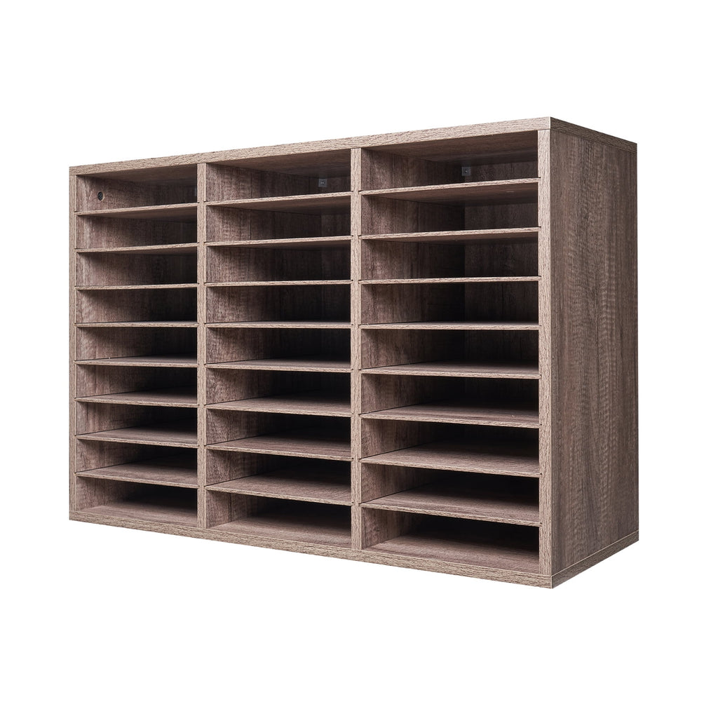 Document Storage, 27-Slot Office Post Box with Adjustable Shelves, Particle Board Mail Sorter for Office, Home, or Cl...
