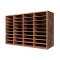 KFFKFF Document Storage, 36-Slot Office Post Box with Adjustable Shelves, Wooden Correspondence Organizer Particle Board for Office, Home, C