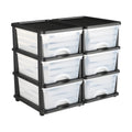 KFFKFF 100L 6 Storage Drawers, Sturdy Organizer , Clear Storage Bins for Office, Craft Rooms, and Home Organization