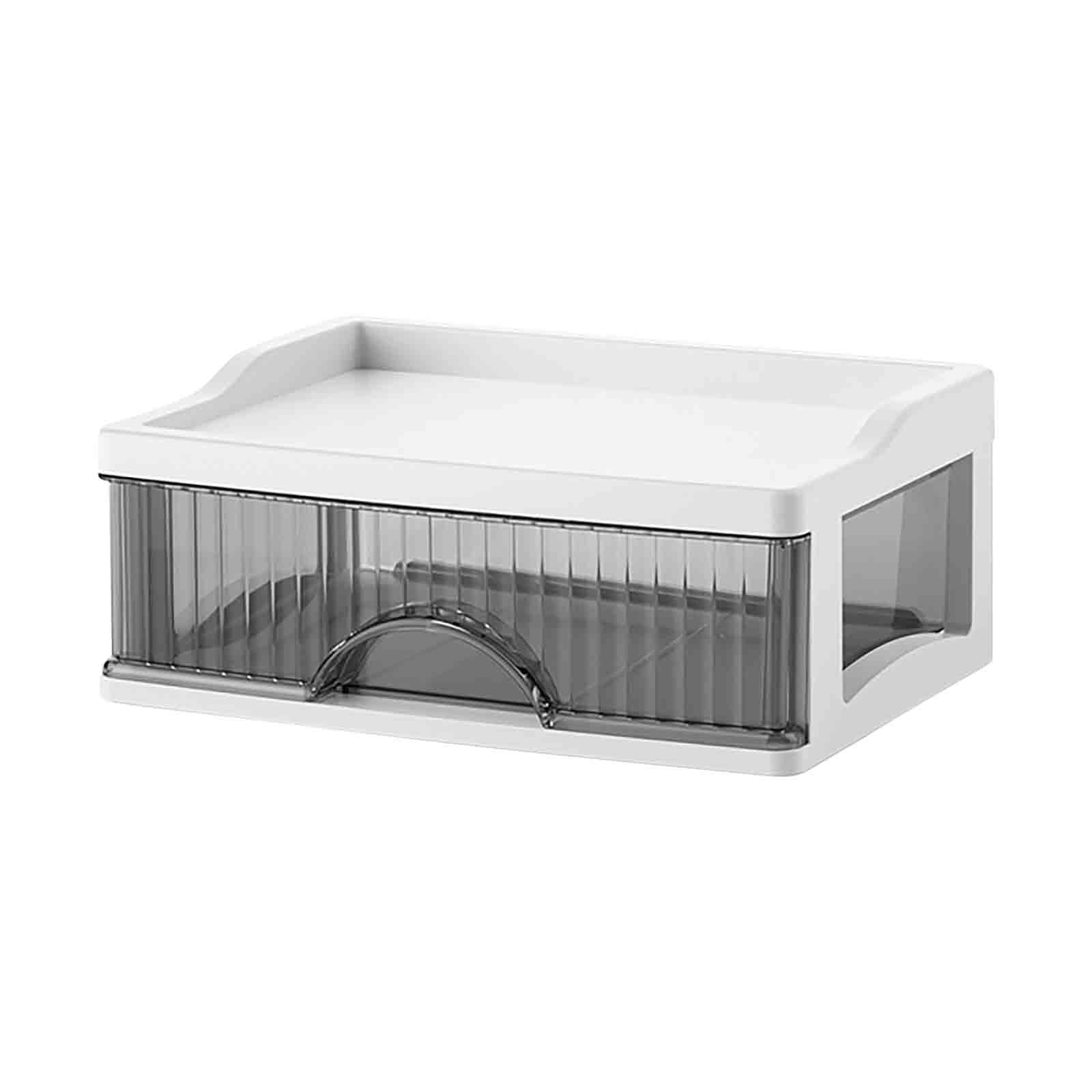 Transparent Office Desktop Storage Box,Rectangular Desktop Drawers,Plastic Makeup Storage,Containers Bins with Drawer...