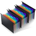 Ktinnead 3 Pack Expanding Hanging File Folders for Filing Cabinet 7 Pockets Accordian Dividers Folder Multi-Color Tabs Large Capacity Hangin