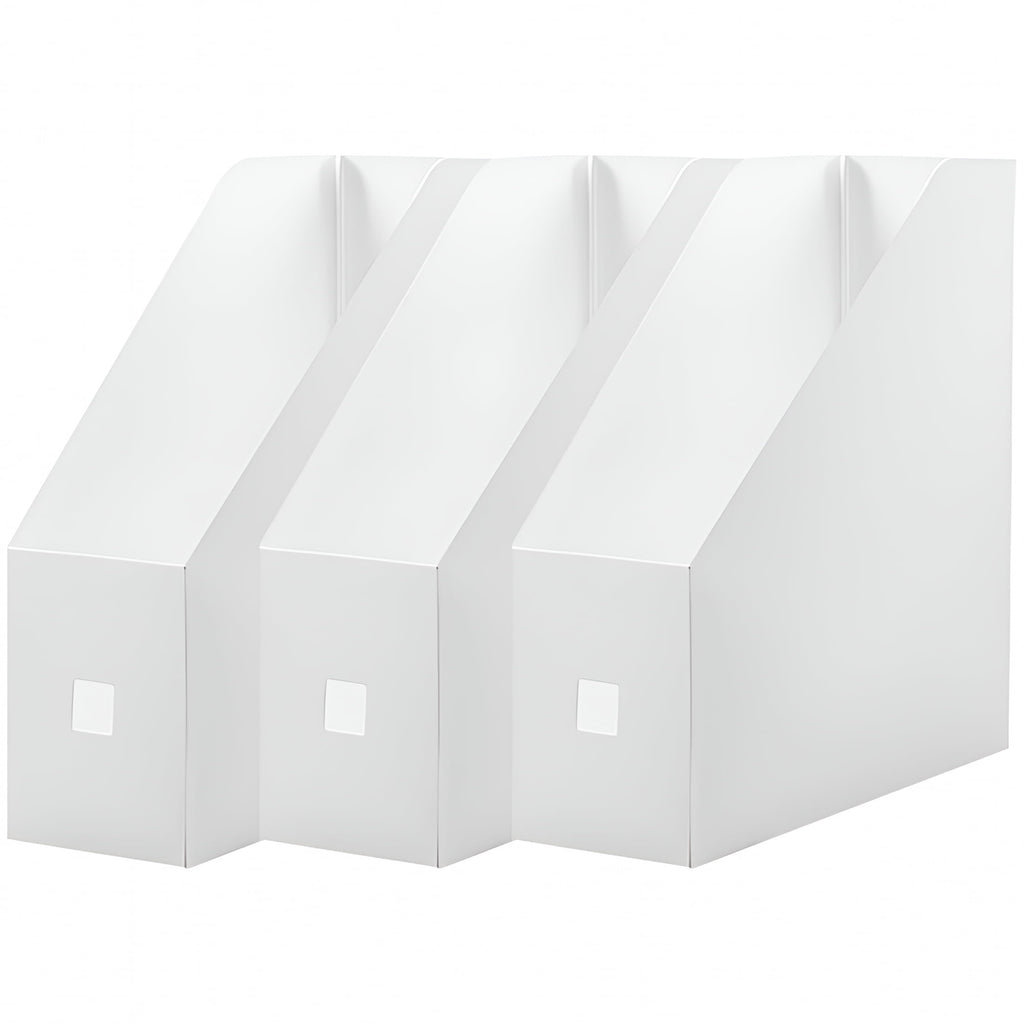 3Pcs File Document Box Book Storage Rack Plastic Files Books Holders Office Magazine Holder 1.61x9.43x3.54in