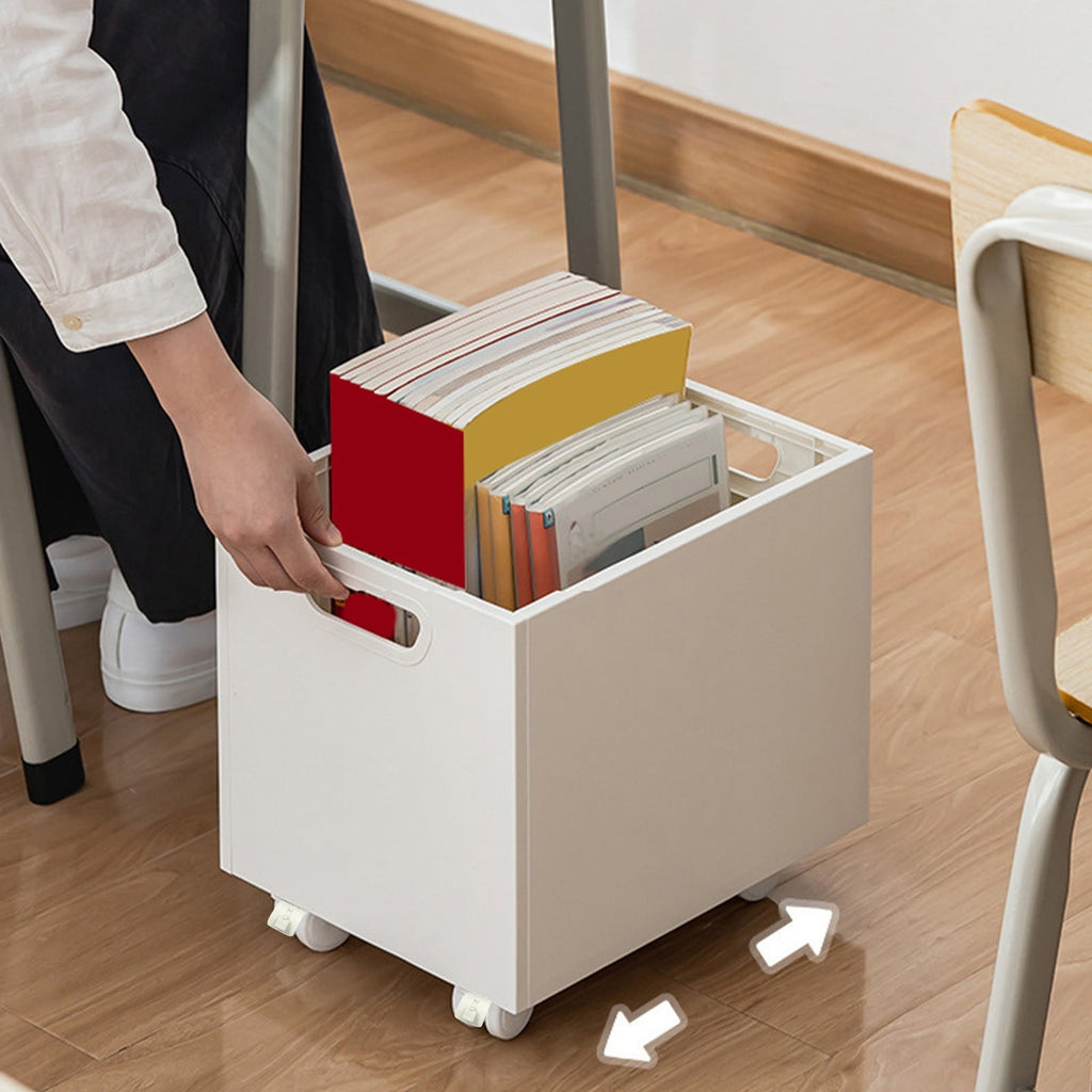 Rolling File Organizer with Wheels, Stackable Storage File Boxes, Portable Letter/Legal Size File Folder Box Book Box...