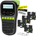 Label Maker Machine with 4 Tapes, Wire Label Maker Waterproof-Labels, Laminated Handheld Label Printer, Backlit & Portable & 3 Cable Modes,
