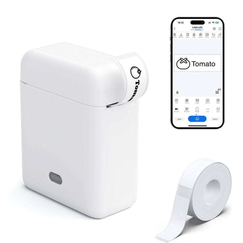 TRAB Label Maker Machine with Tape, Portable Bluetooth Mini Label Printer, Wireless Small Label Makers with Versatile...