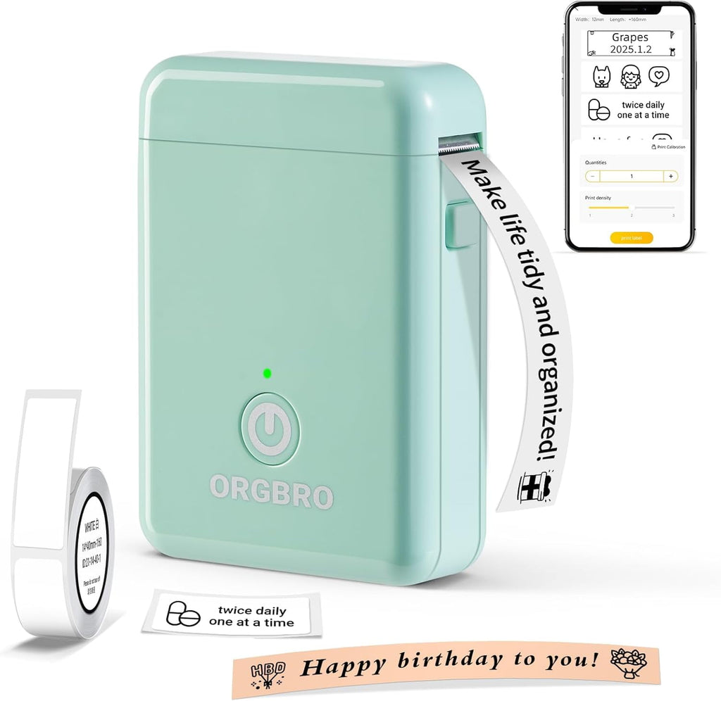 with Tape, X1 Portable Bluetooth Mini Printer, Support Pre-Cut & Continuous , Wireless Small s with Versatile App for...