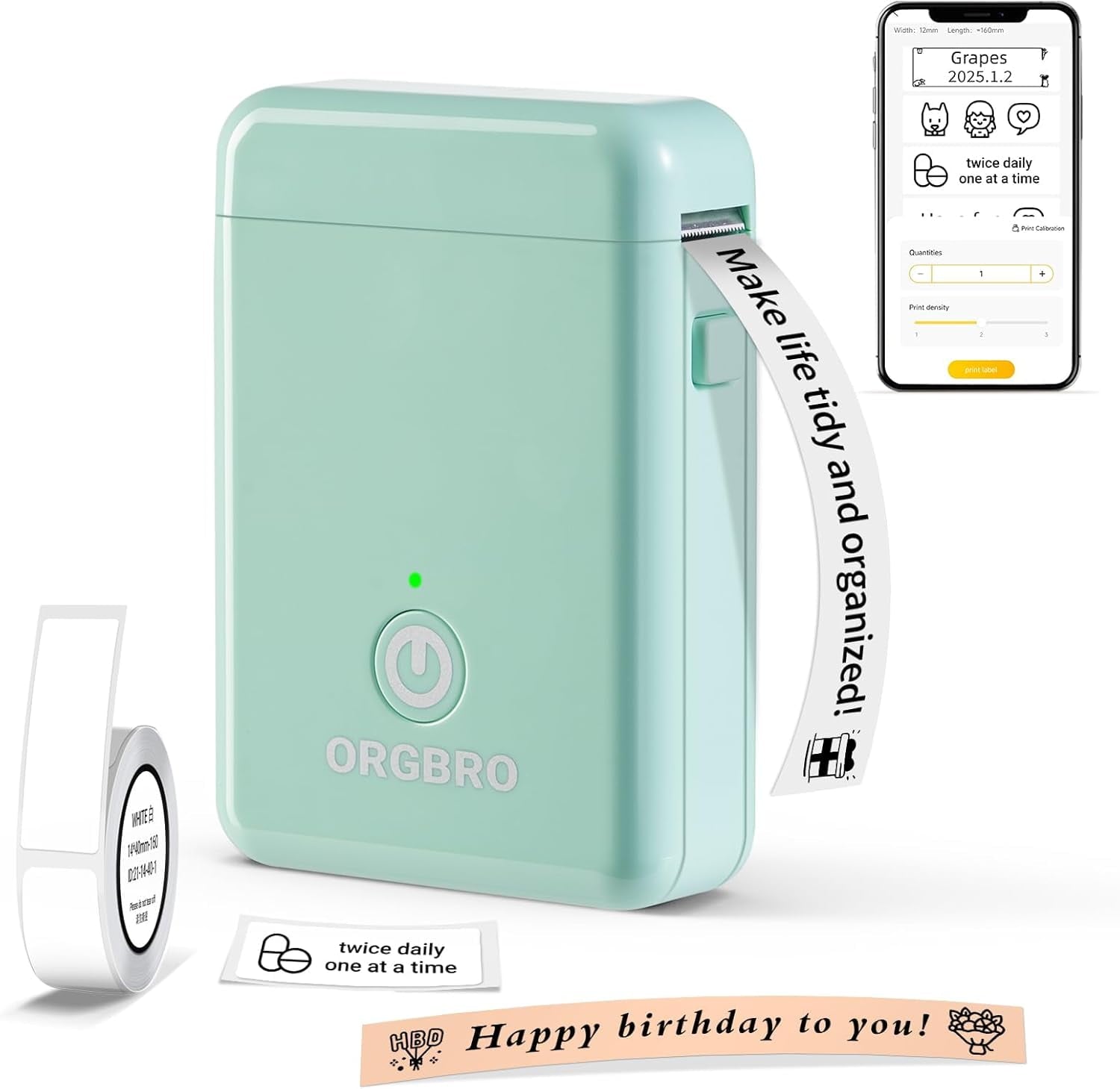 with Tape, X1 Portable Bluetooth Mini Printer, Support Pre-Cut & Continuous , Wireless Small s with Versatile App for...