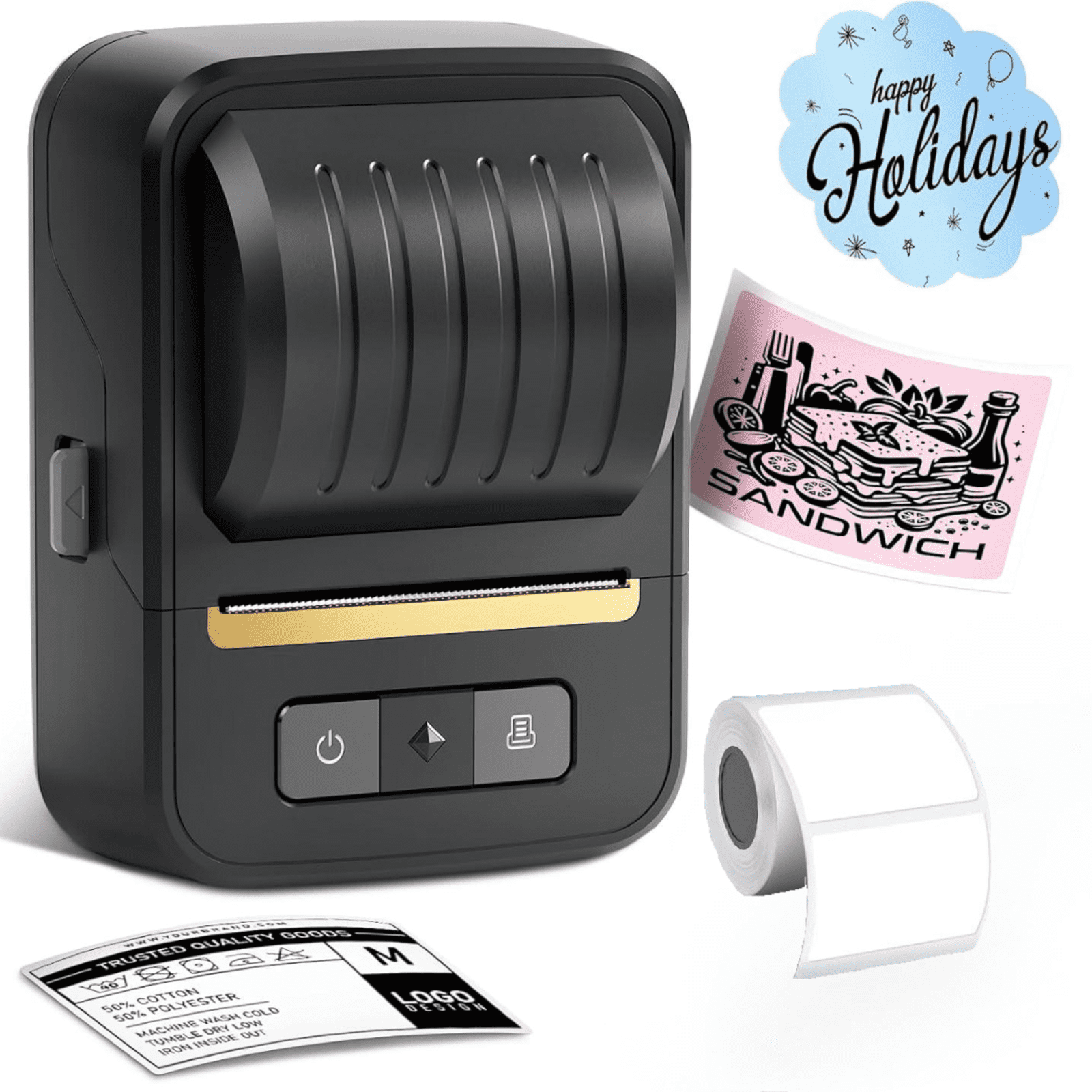Label Makers, Label Maker Machine with Tape, Bluetooth Label Maker, Portable Thermal 2 Inch Label Printer for Small B...