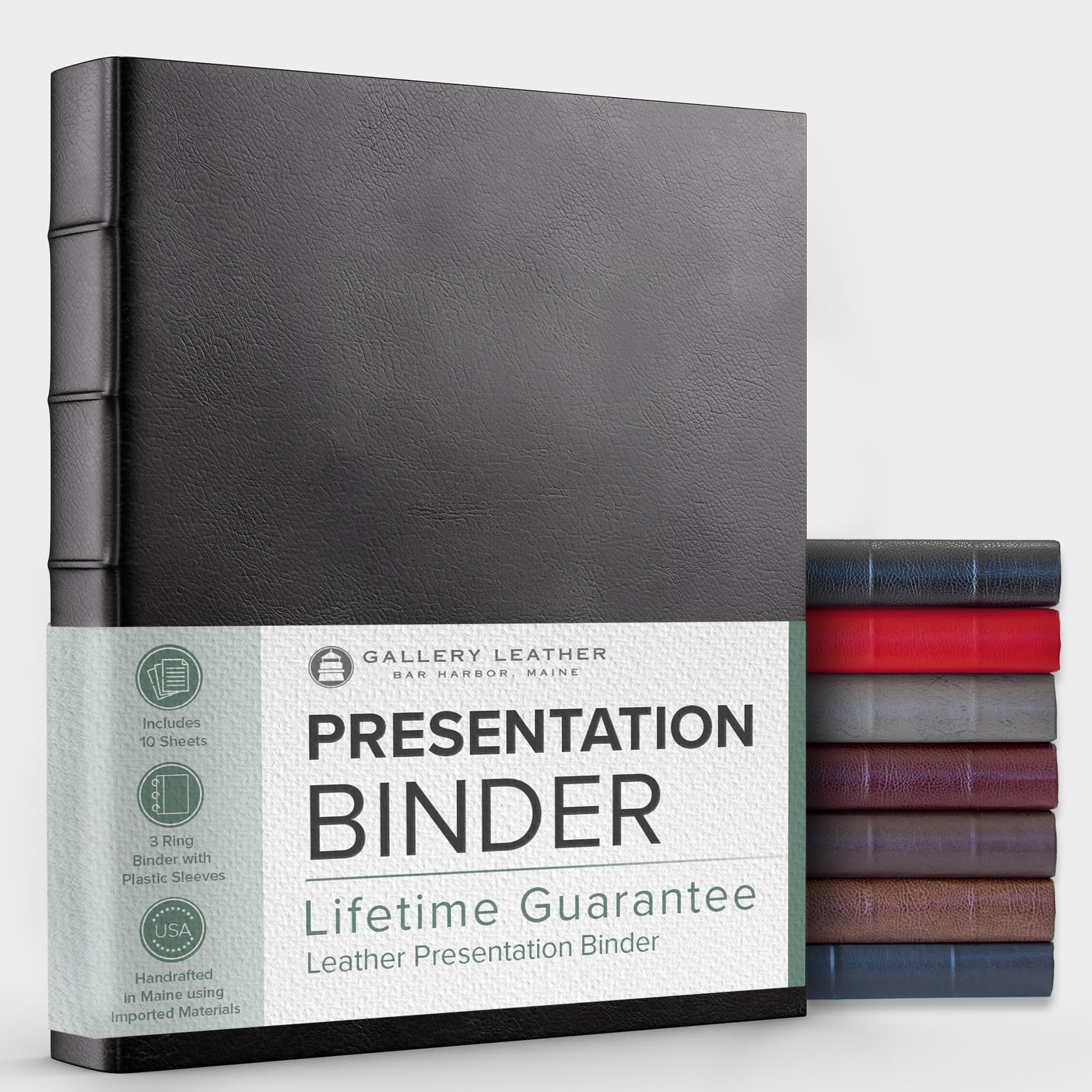 3 Ring Binder with Plastic Sleeves, Includes 10 Sheets, Sheet Size: 8.5" x 11" - Presentation Binder Rings with Hubbe...