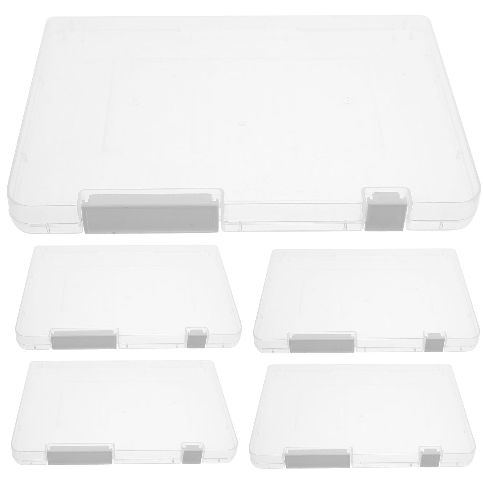 MLINS  5 Pcs Clear Storage Bins with Lids File Box Office