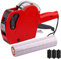8 Price Tag Gun with 5000 Sticker Labels and 3 Ink Refill, Label Maker Pricing Gun Kit Numerical Tag Gun (Red )