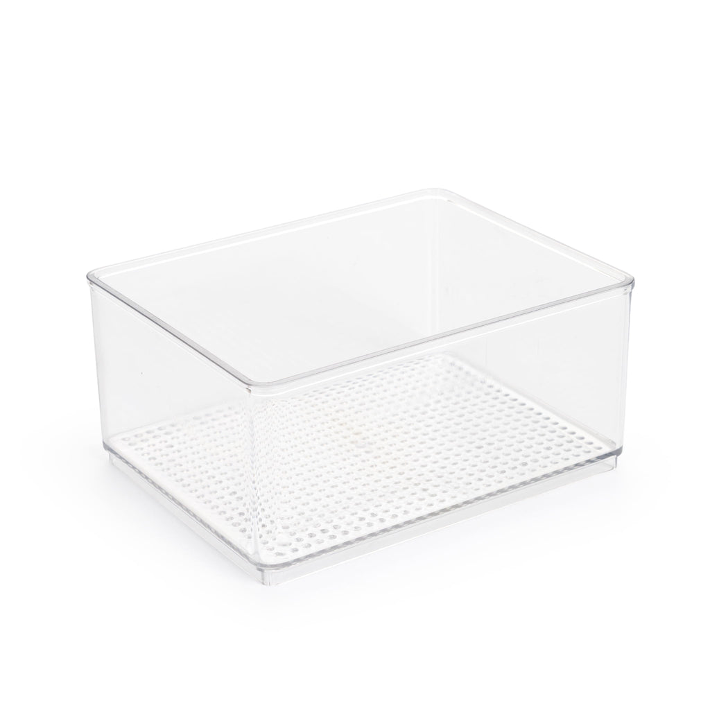 Medium Clear Plastic Organizer Bin for Bathroom Storage