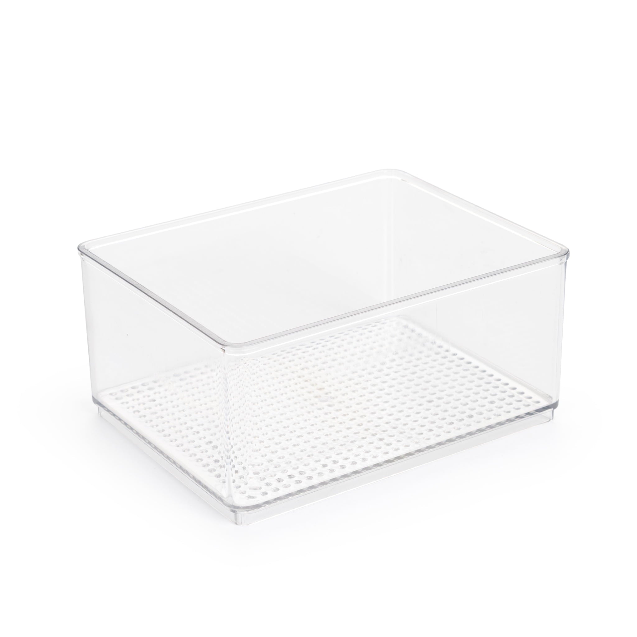 Medium Clear Plastic Organizer Bin for Bathroom Storage