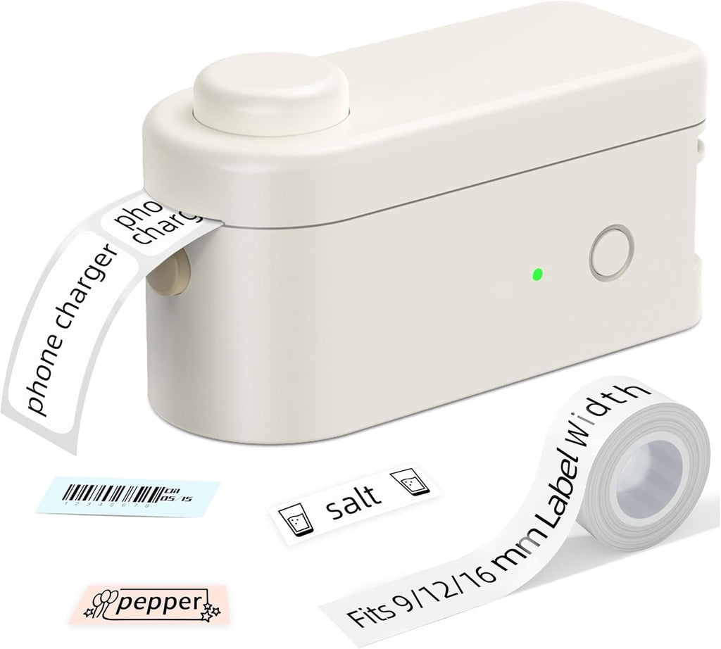 MakeID Label Maker Machine With Tape - Portable & Rechargeable Label Makers With Built-In Cutter, .63" Waterproof Tape - Wireless Label Prin