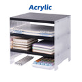 Clearance Paper Organizer, 3-Tier Stackable Wood Desk Organizer, Document File Organizer and Mail Sorter with Adjusta...