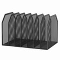 Metal 7-Section File Folder Organizer for Desk Vertical Office File Holder Duty Mesh Document Sorter for Books, Binder