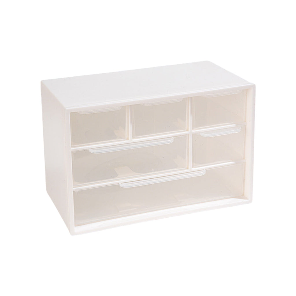 Mini Desk Drawer Organizer with 6 Clear Drawers - Small Plastic Storage Box for Office, Classroom, Crafts, Home Deskt...