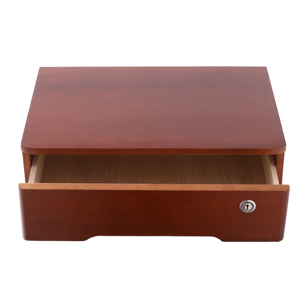 Wooden Desktop Storage Box with Lockable Drawers Office Supplies Drawer Organizer Receipt File Organizer Flat File Ca...