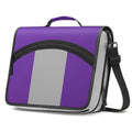 MoKo Zipper Binder 3 inch 3 Ring Binder, 600 Sheet Capacity Multi-Pocket School Binder Organizer with Handle and Shoulder Strap, Purple & Gr